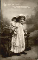 Little Mother - Girl with Doll Postcard