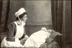 Little Lilian and her nurse Babies Postcard Postcard