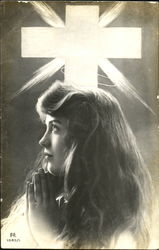 Woman Praying Postcard