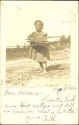 Black girl carrying wood Black Americana Postcard Postcard