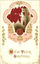 New Year Greetings Postcard