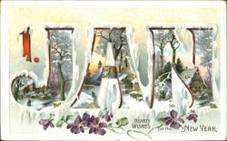 Hearty Wishes For The New Year Postcard