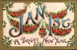 Jan 1st A Bright New Year Postcard