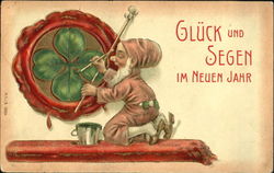 Gluck Und Segen Im Neuen Jahr Elves Postcard Postcard