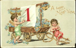 A Happy New Year Angels & Cherubs Postcard Postcard