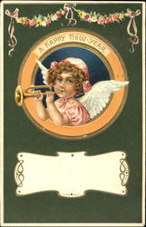 A Happy New Year Angels & Cherubs Postcard Postcard