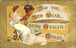 May The New Year Bring Health & Cheer Angels & Cherubs Postcard Postcard