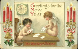 Greetings For The New Year The Old Year's Fortune Angels & Cherubs Postcard Postcard