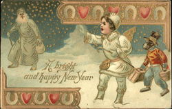 A Bright And Happy New Year Postcard