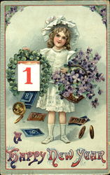 A Happy New Year Children Postcard Postcard