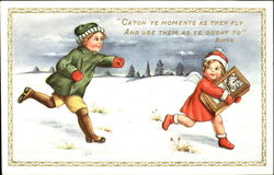 Boy Chasing Cupid Postcard