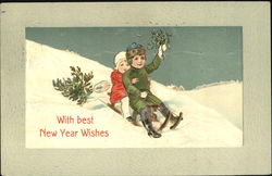 With Best New Year Wishes Postcard