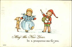 May The New Year Be A Prosperous One For You Children Postcard Postcard