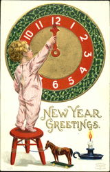 New Year Greetings Postcard