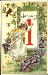 New Year Greetings Postcard