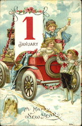 A Happy New Year Children Postcard Postcard