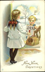 New Year Greetings Postcard