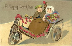 A Happy New Year Children Postcard Postcard