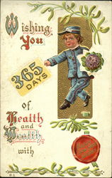 Wishing You 365 Days Of Health And Wealth With Happy New Year Wishes Postcard