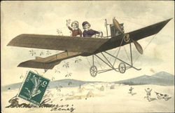 Children in Airplane Postcard