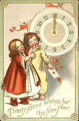 Hearty Good Wishes For The New Year Postcard