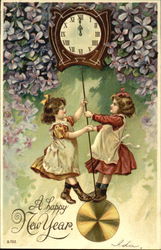 A Happy New Year Children Postcard Postcard