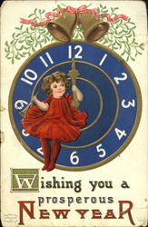 Wishing You A Prosperous New Year Children Postcard Postcard