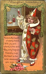 New Year Greetings Children Postcard Postcard