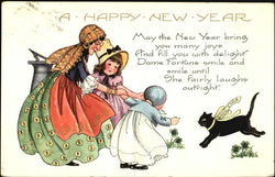 A Happy New Year Children Postcard Postcard