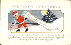 New Year Greetings Postcard