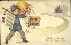 Much Joy To You This New Year's Day Postcard