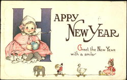 Happy New Year Children Postcard Postcard