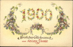 1900 Herzlichen Gluckwunsch Zum Neuen Jahre Postcard