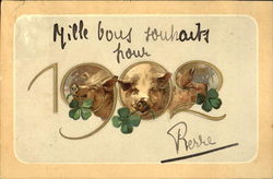 Mille Bous Fouhaits Hour 1902 Postcard