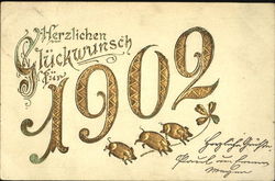 Herzlichen Gluckwunsch Fun 1902 Postcard