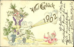 Viel Gluck 1902 Year Dates Postcard Postcard