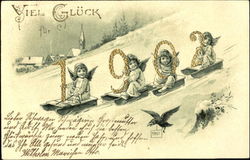 Viel Gluck 1902 Year Dates Postcard Postcard