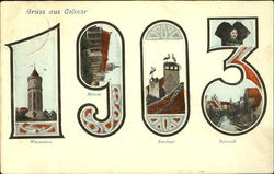 Gruss Aus Colmar 1903 Year Dates Postcard Postcard