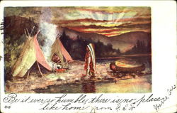 Native American Sunset Native Americana Postcard Postcard