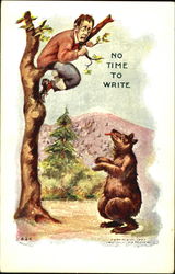 No Time To Write Bears Postcard Postcard