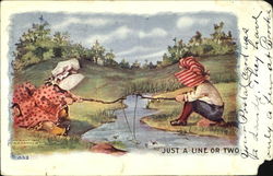 Just A Line Or Two Sunbonnet Babies Postcard Postcard