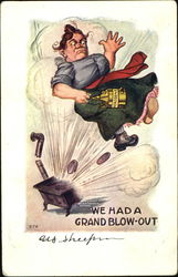 We Had A Grand Blow-Out Comic, Funny Postcard Postcard