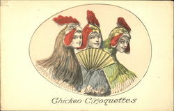 Chicken Coquettes Fantasy Postcard Postcard