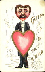 Getting Up In The World Hearts Postcard Postcard