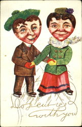 Two heartheads in love Postcard