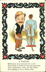 A Tailor Caricatures Postcard Postcard