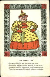 The Stout One Caricatures Postcard Postcard