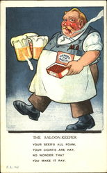 The Saloon-Keeper Caricatures Postcard Postcard