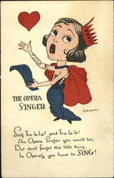 The Opera Singer Caricatures Postcard Postcard