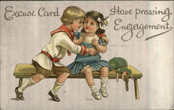 Excuse card - have pressing engagement Comic, Funny Postcard Postcard